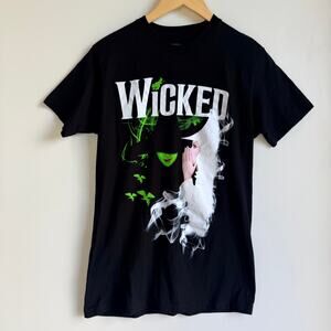 Wicked Musical Graphic T-shirt Black Cotton Size Medium Elphaba Glinda